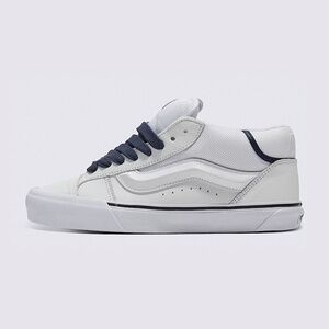 Vans Knu Mid Leather Shoes Withe Dark Blue New With Box